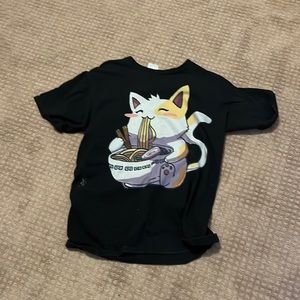 anime cat eating ramen